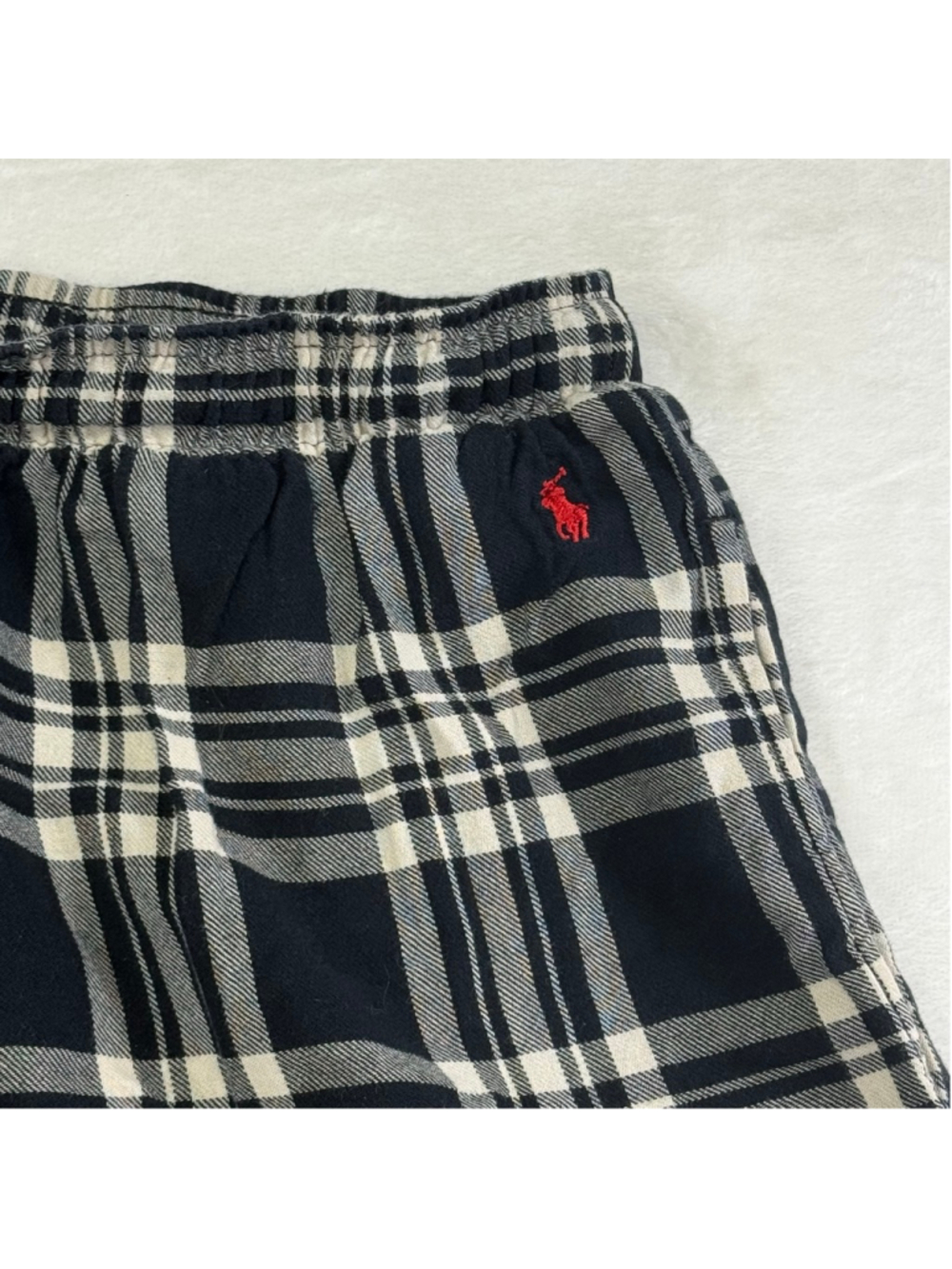 Men's Polo Ralph Lauren Plaid Pajama Pants XL Black White - Picture 3 of 11
